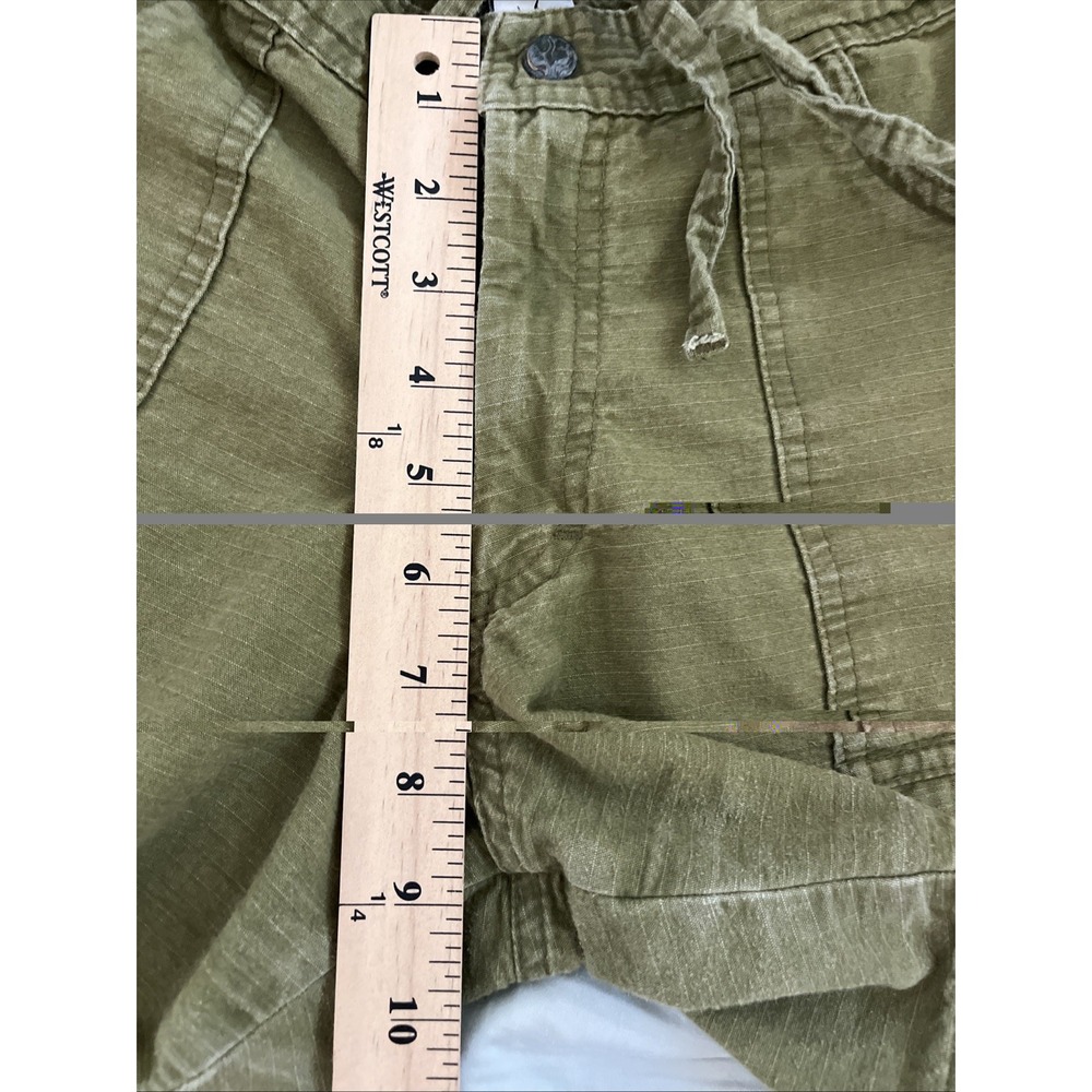 prAna Shorts VTG Cargo Sz Med Women Green Outdoor Hiking Adjustable Seersucker - Picture 6 of 6